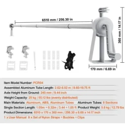Pool- & Spatilbehør^Pooldækselhjul i aluminium til 20 fod, sæt til over jorden svømmebassiner, passer til 3-20 fods bredde.