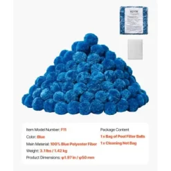 Pool- & Spatilbehør^Poolfilterkugler, 1,4 kg, Blå, Polyesterfiber filtermedie