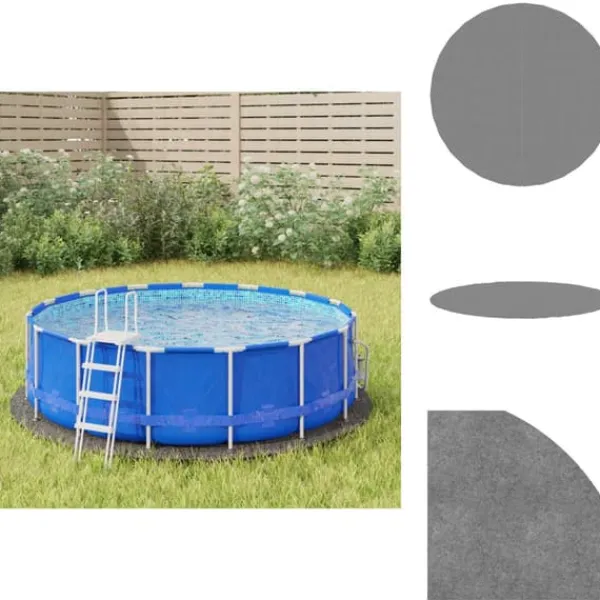 Pool- & Spatilbehør^Poolovertræk - Living poolunderlag Ø244 cm polyester-geotekstil lysegrå