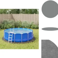 Pool- & Spatilbehør^Poolovertræk - Living poolunderlag Ø366 cm polyester-geotekstil lysegrå