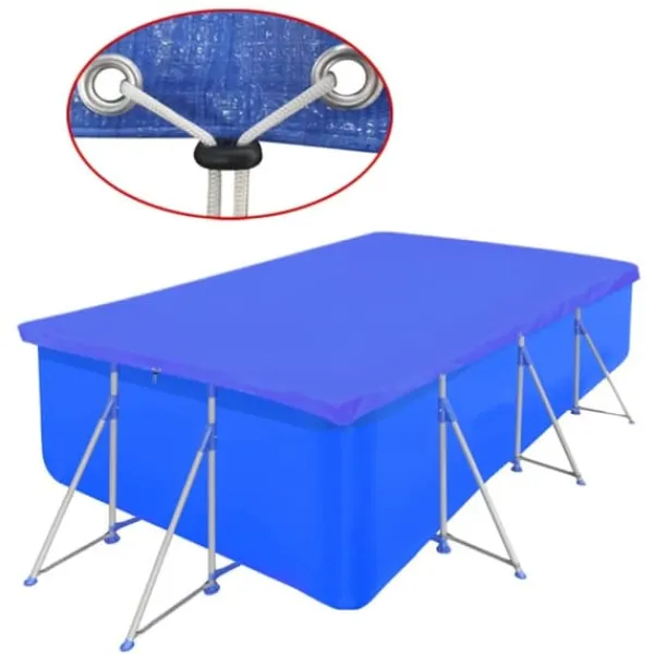 Pool- & Spatilbehør^Poolovertræk til rektangulære svømmebassiner - 90 g/m² | Størrelse: 394x207 cm
