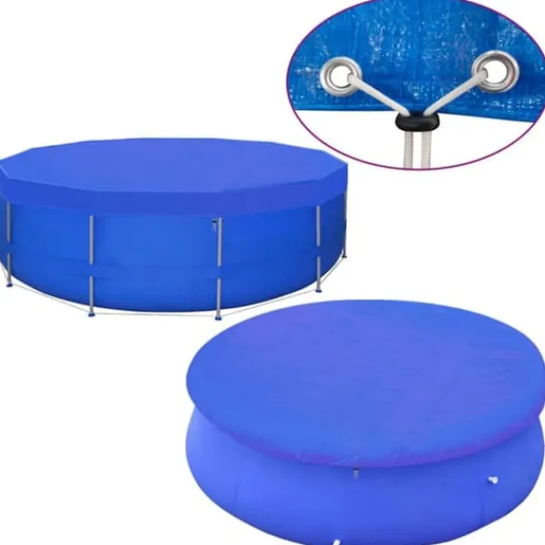 Pool- & Spatilbehør^Poolovertræk til runde svømmebassiner - 2 stk. 540 cm | Vægt: 90 g/m² | Materiale: PE