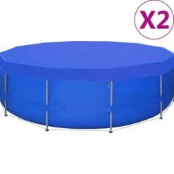 Pool- & Spatilbehør^Poolovertræk til runde svømmebassiner - 2 stk. 460 cm | Vægt: 90 g/m² | Farve: PE