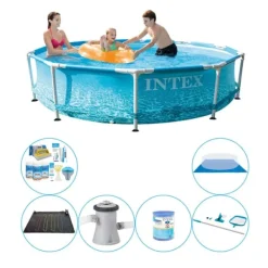 Pooler^Poolpakke - 7 stk - Intex Metalramme Rund Strand 305x76 cm