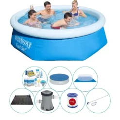 Bestway Pooler^Poolpakke - Fast Set Rund 244x66 cm