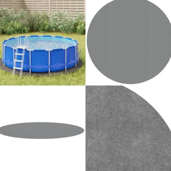 Outlet Poolunderlag Ø306 cm polyester-geotekstil lysegrå - Poolunderlag - Pooldug - Home & Living Pool- & Spatilbehør