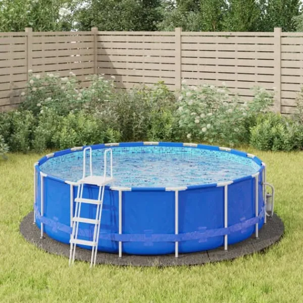 Pool- & Spatilbehør^Poolunderlag i polyester-geotekstil Ø366 cm - Beskytter poolens linerdug | Farve: Lysegrå