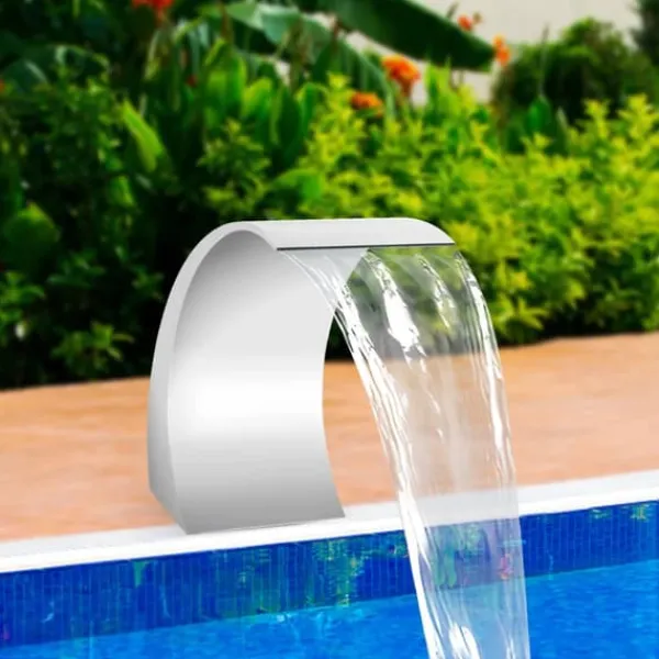 Clearance Poolvandfald - Vandfaldsblad - Metal - Kaskadeffekt - Til Swimmingpool - Sølv Springvand & Damme