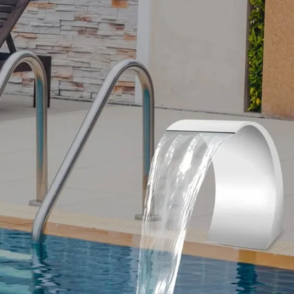 Clearance Poolvandfald - Vandfaldsblad - Metal - Kaskadeffekt - Til Swimmingpool - Sølv Springvand & Damme