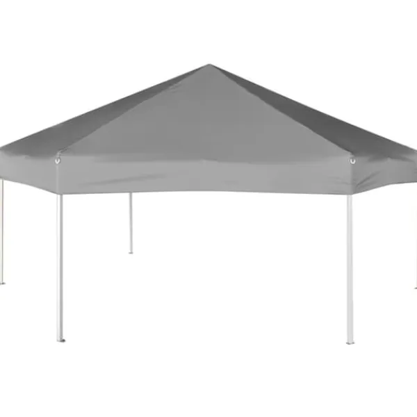 Telte & Lysthuse^Pop up-pavillon 6 sidevægge sekskantet 3,6x3,1 m grå - Telt - Telte - Home & Living
