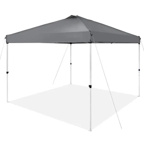Telte & Lysthuse^Pop-up baldakin festtelt 10x10 fod med bæretaske til camping - mørkegrå, ideelt til udendørs arrangementer!