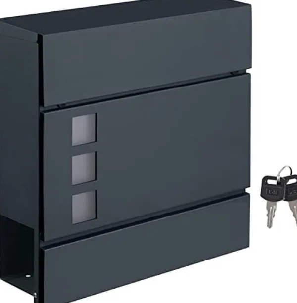 Hot Postkasse - vægmonteret - aflåselig - avisafdeling - moderne Postkasser & Brevindkast