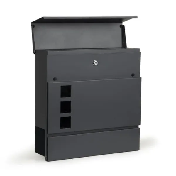 Outlet Postkasse 37 x 37 x 10 cm - Galvaniseret stål - Antracit Postkasser & Brevindkast