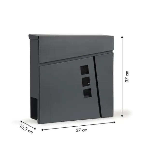 Outlet Postkasse 37 x 37 x 10 cm - Galvaniseret stål - Antracit Postkasser & Brevindkast