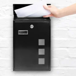 Postkasser & Brevindkast^Postkasse med 3 firkantede udsigtsvinduer