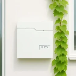 Postkasser & Brevindkast^Postkasse med avisholder, 38x37x12 cm, Metal