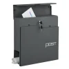 Discount Postkasse med avisholder, 38x37x12 cm, Metal Postkasser & Brevindkast