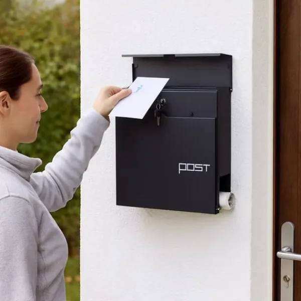 Best Postkasse med avisholder, 38x37x12 cm, metal Postkasser & Brevindkast