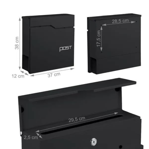 Best Postkasse med avisholder, 38x37x12 cm, metal Postkasser & Brevindkast