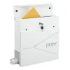 Postkasser & Brevindkast^Postkasse med avisindkast, 38x37x12 cm, metal