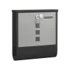 Postkasser & Brevindkast^Postkasse med avisrum og navneskiltholder, 30,5 x 9,5 x 33,3 cm