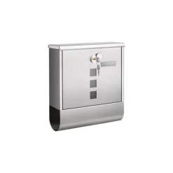 Best Postkasse med kobbercylinderlås, sølv, 11 x 37 x 37 cm Postkasser & Brevindkast