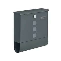 Best Postkasse med lås og avisrum, antracit, 11 x 37 x 37 cm Postkasser & Brevindkast