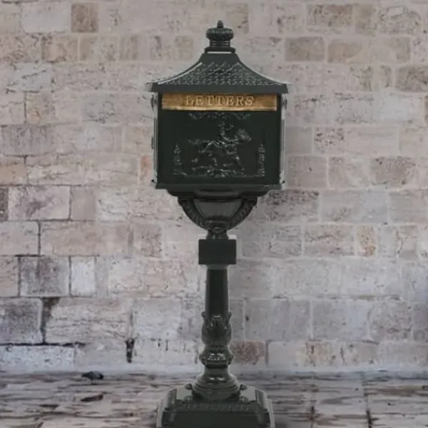Online Postkasse med piedestal aluminium vintagestil rustbestandig grøn - Postkasse Med Piedestal - Postkasser Med Piedestaler - Home & Living Postkasser & Brevindkast