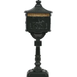 Online Postkasse med piedestal aluminium vintagestil rustbestandig grøn - Postkasse Med Piedestal - Postkasser Med Piedestaler - Home & Living Postkasser & Brevindkast