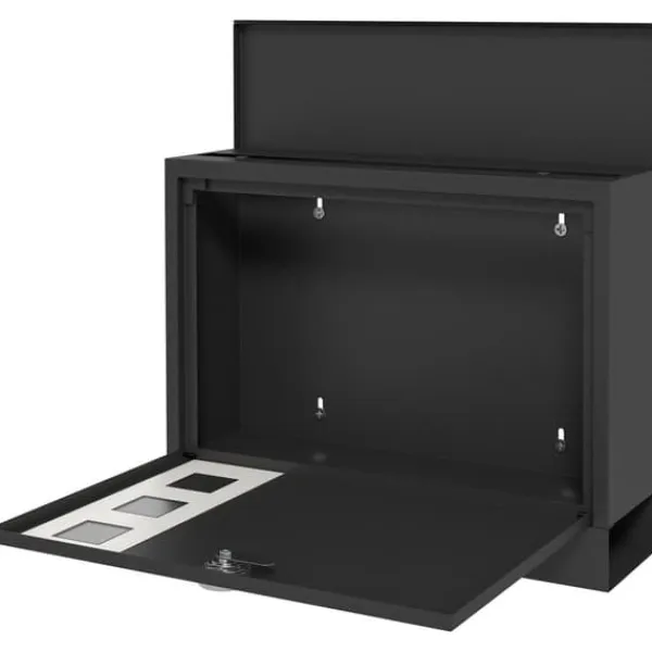 Postkasse, Metal, 36,5x11,5x29 cm, Sort Postkasser & Brevindkast