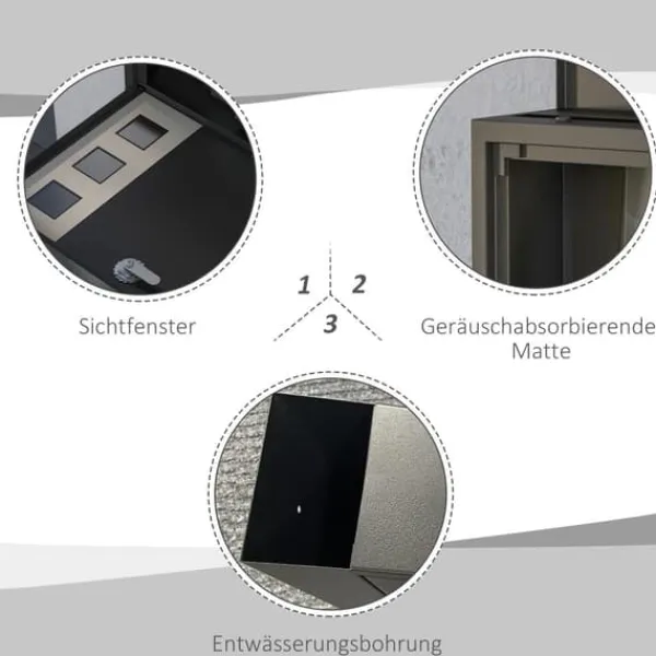 Postkasse, Metal, 36,5x11,5x29 cm, Sort Postkasser & Brevindkast