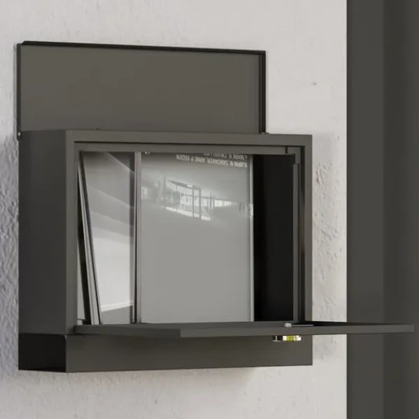 Postkasse, Metal, 36,5x11,5x29 cm, Sort Postkasser & Brevindkast
