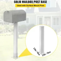 Discount Postkasse Stander, 109,5 cm Højde, 12,5x12,5 cm Base, Hvid, Stål Postkasser & Brevindkast