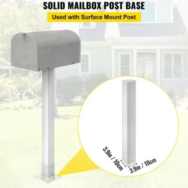 Discount Postkasse Stander, 109,5 cm Højde, 12,5x12,5 cm Base, Hvid, Stål Postkasser & Brevindkast