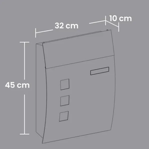 New Postkasse, 32x10x45 cm, Antracit Postkasser & Brevindkast