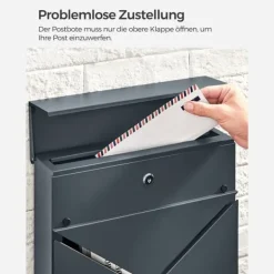 Hot Postkasse, 37x10,5x37 cm, Antracit Postkasser & Brevindkast
