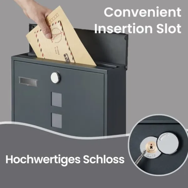 Postkasser & Brevindkast^Postkasse, 11x37x37 cm, Antracit