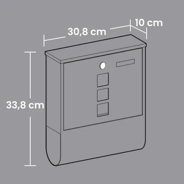 Postkasser & Brevindkast^Postkasse, 11x37x37 cm, Antracit