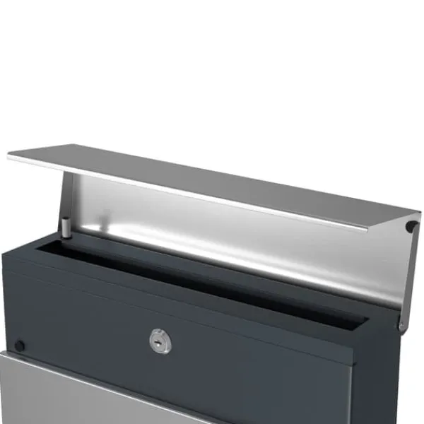Postkasser & Brevindkast^Postkasse, 37x10,5x36 cm, Sølv