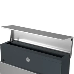 Postkasser & Brevindkast^Postkasse, 37x10,5x36 cm, sølv