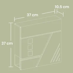 Postkasser & Brevindkast^Postkasse, 37x10,5x37 cm, Sølv