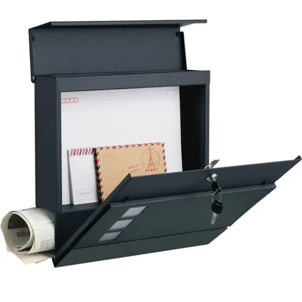Clearance Postkasse, 37x10,5x37 cm, Sort Postkasser & Brevindkast
