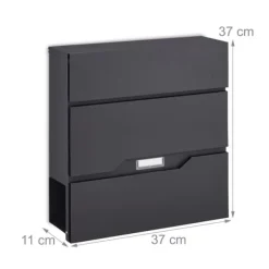 Postkasse, 37x37x11 cm, Sort Postkasser & Brevindkast