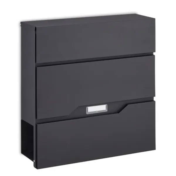 Postkasse, 37x37x11 cm, Sort Postkasser & Brevindkast