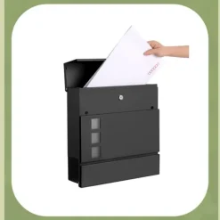 Hot Postkasse, 37x10,5x37 cm, Sort Postkasser & Brevindkast