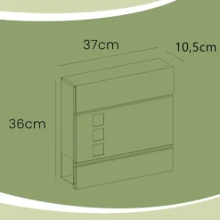Hot Postkasse, 37x10,5x37 cm, Sort Postkasser & Brevindkast