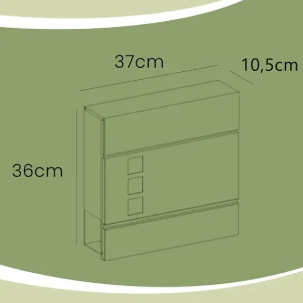 Hot Postkasse, 37x10,5x37 cm, Sort Postkasser & Brevindkast