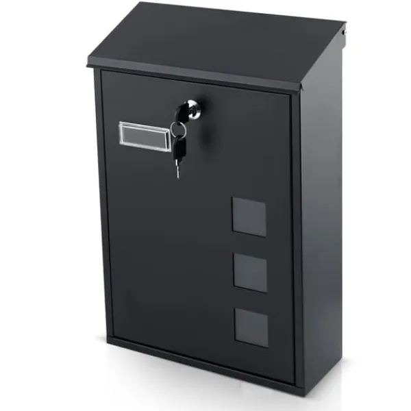 Sale Postkasse 39x25,5x12 cm sort HM-864 Postkasser & Brevindkast