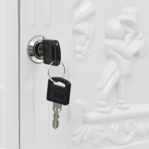 Postkasser & Brevindkast^Postkasser - Living postkasse med piedestal aluminium vintagestil rustbestandig hvid