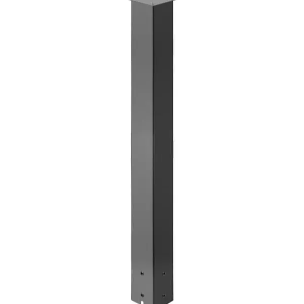 Clearance Postkassestolpe, 43" høj, sort pulverlakeret stativ af Q235 stål. Universel overflademonteret stolpe til udendørs postkasser. Postkasser & Brevindkast